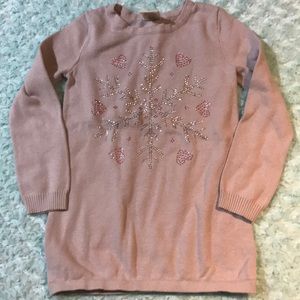 Girls sweater dress snowflake heart 6